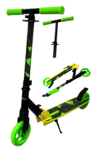 Dječji veliki romobil H10 zeleno-crni sklopivi kotači 145 mm