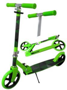 Dječji veliki romobil H4AA zeleni sklopivi kotači 200 mm