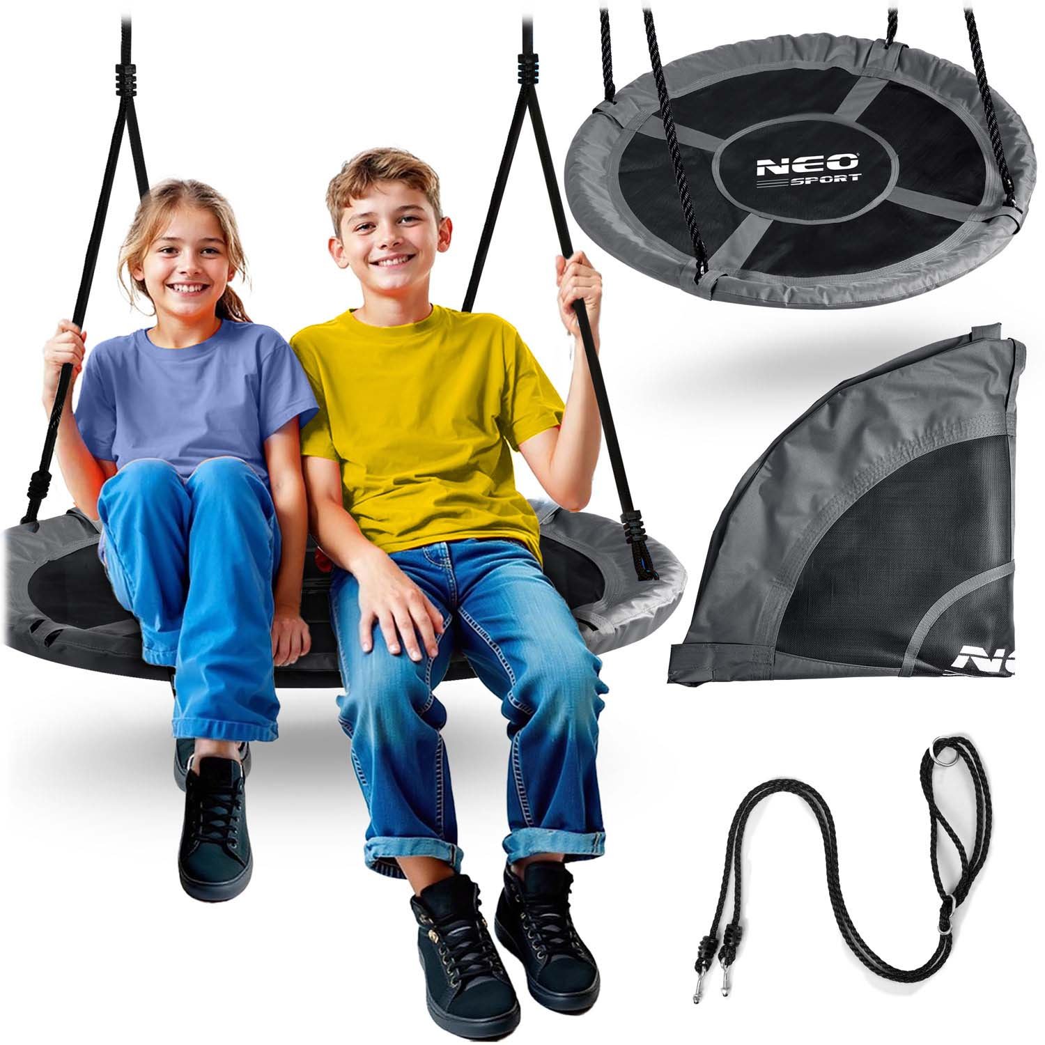 Neo-sport ljuljačka rodino gnijezdo, 100 cm, siva