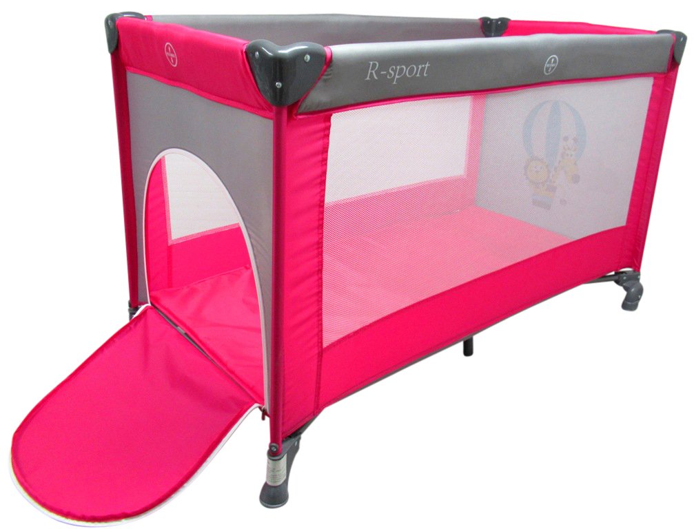 Sklopivi putni krevetić K1 Roza i siva R-SPORT dječja ogradica