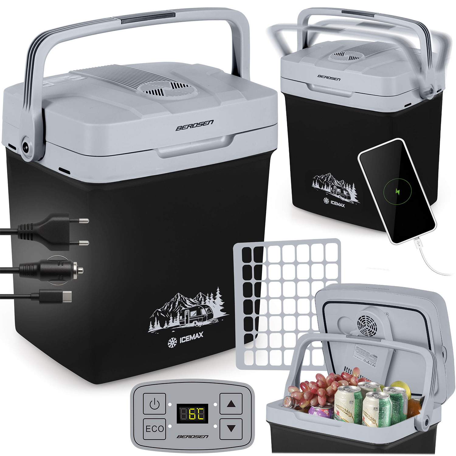 Berdsen Icemax putni hladnjak 26 litara s ECO načinom rada - crni