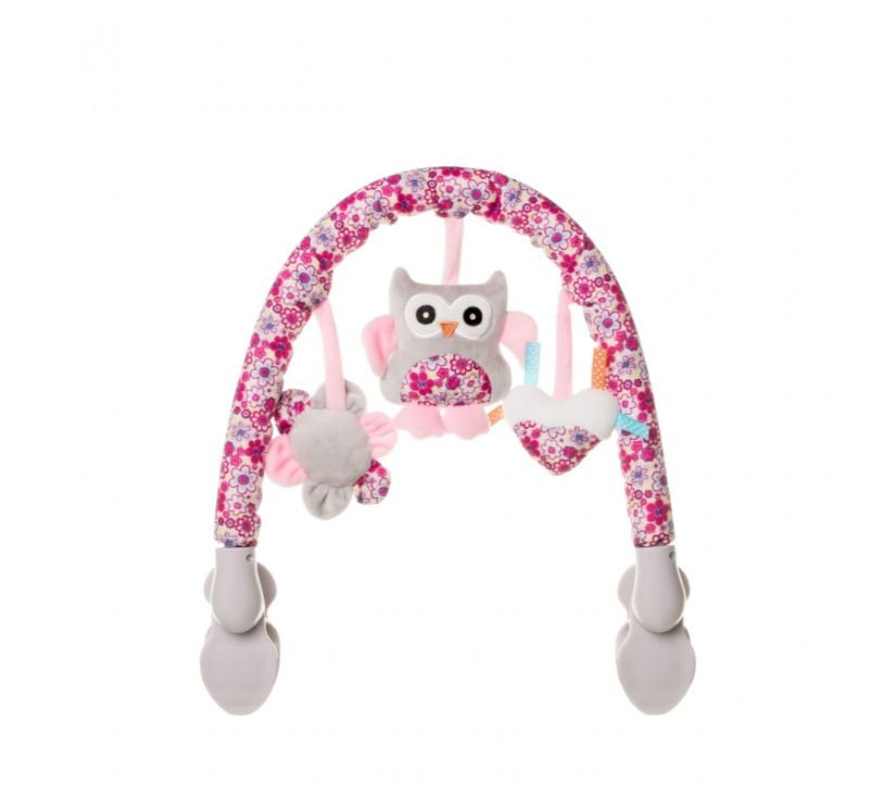 Glazbeni luk za krevetić sovica roza