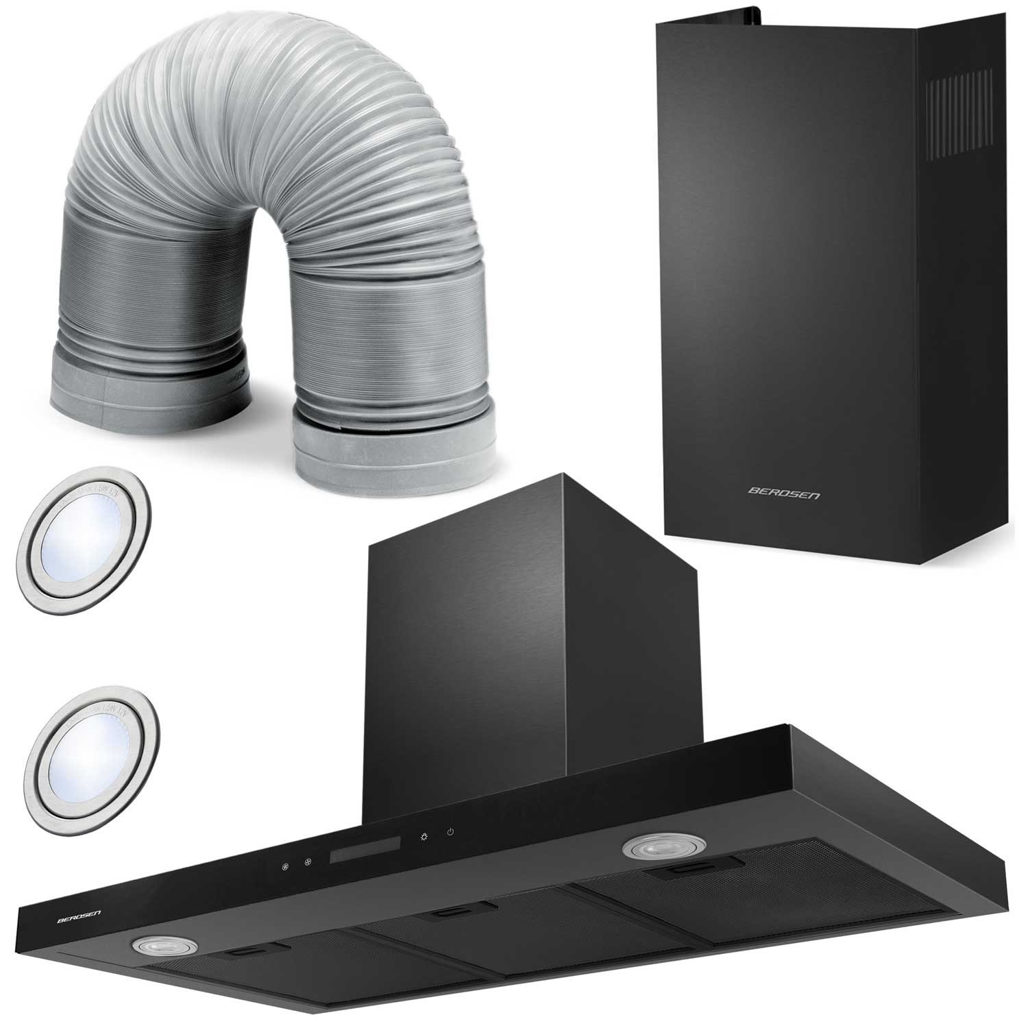 Berdsen BE-90S Crna kuhinjska napa 90 cm