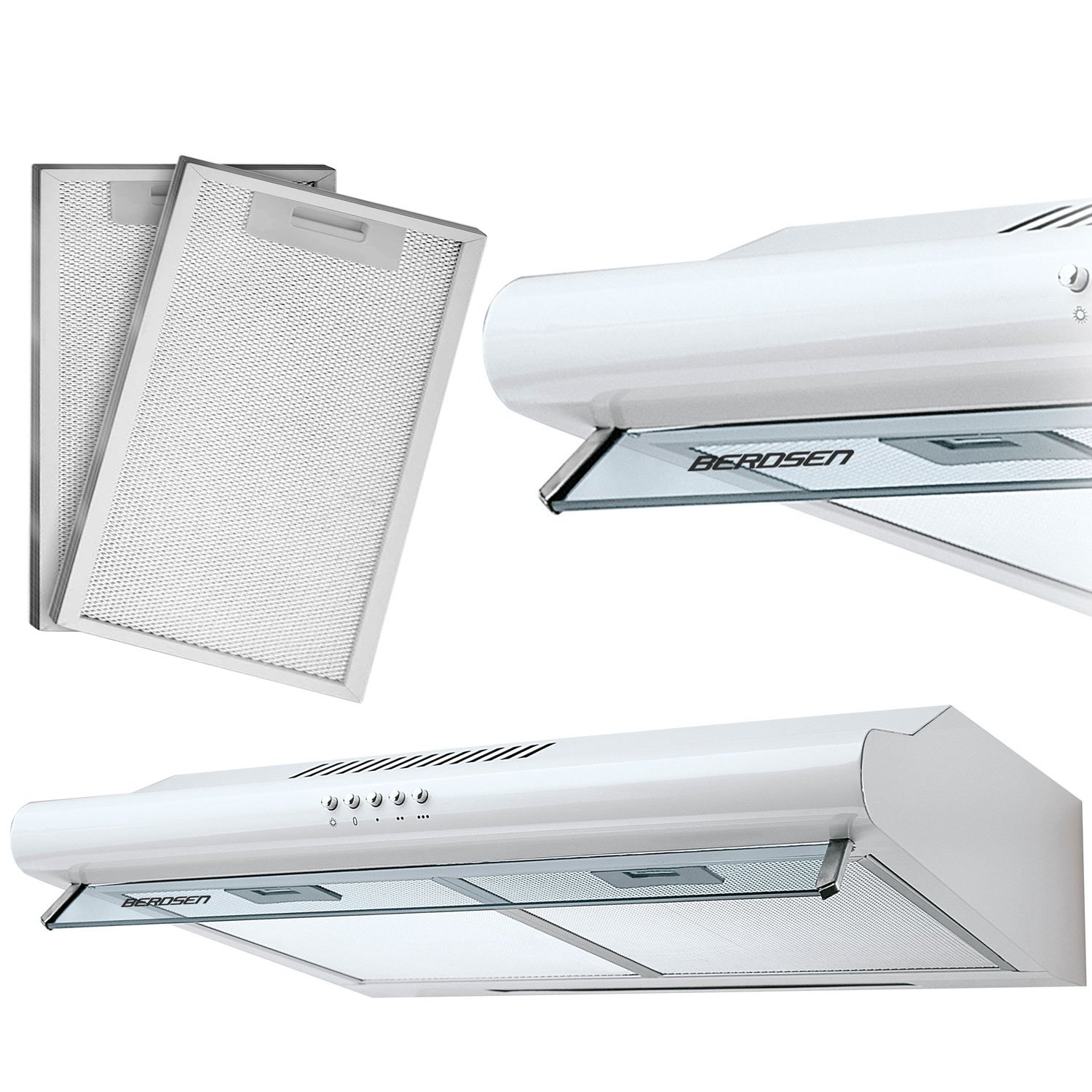 Kuhinjska napa za ispod ormarića - 50 cm apsorber Berdsen BE-10-A bijela