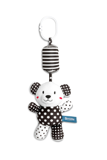 Crno-bijeli privjesak za kolica – Medo