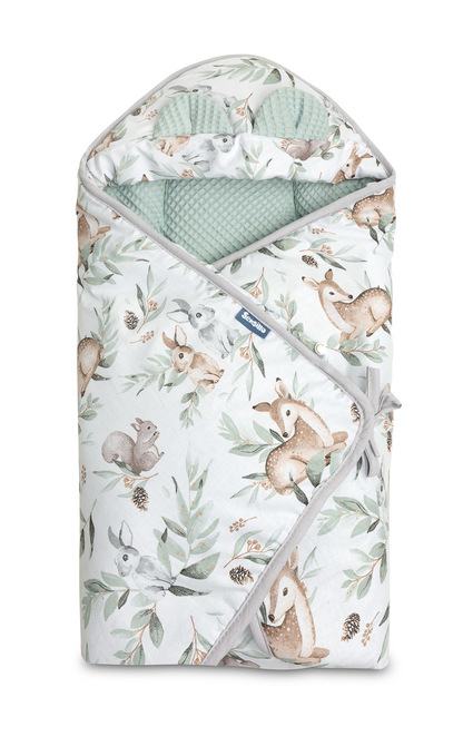 Waffle deka za bebe – Jeleni, mint boja