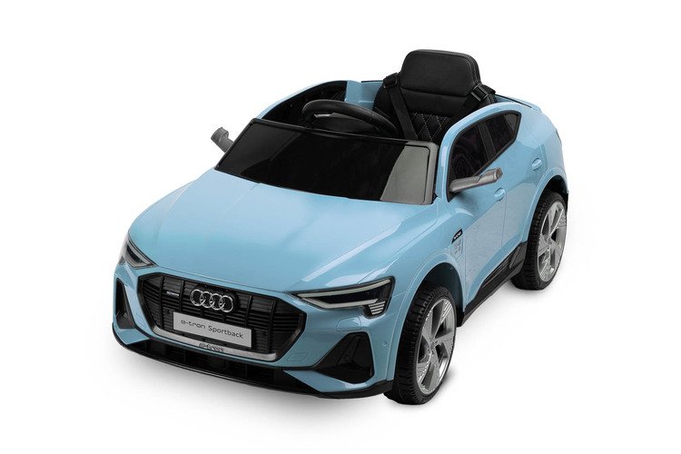 Audi E-tron Sportback, auto na akumulator, plavi