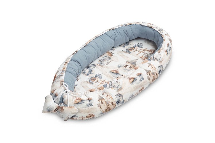 Sensillo gnijezdo za bebu muslin - plavo