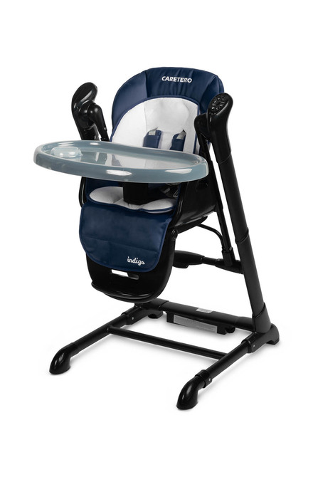 Indigo Black hranljiva stolica + ljuljačka plava