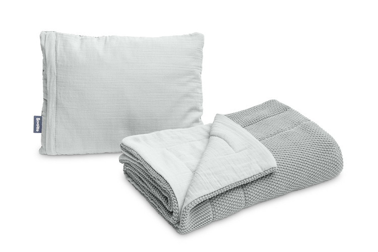 Pleteni set za krevetić - sivi