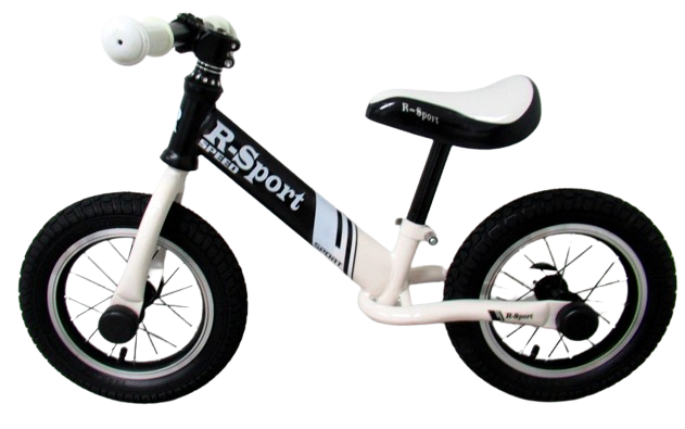 Bicikl za ravnotežu R8, BIJELI I CRNI kotači na napuhavanje, upravljač s kugličnim ležajem