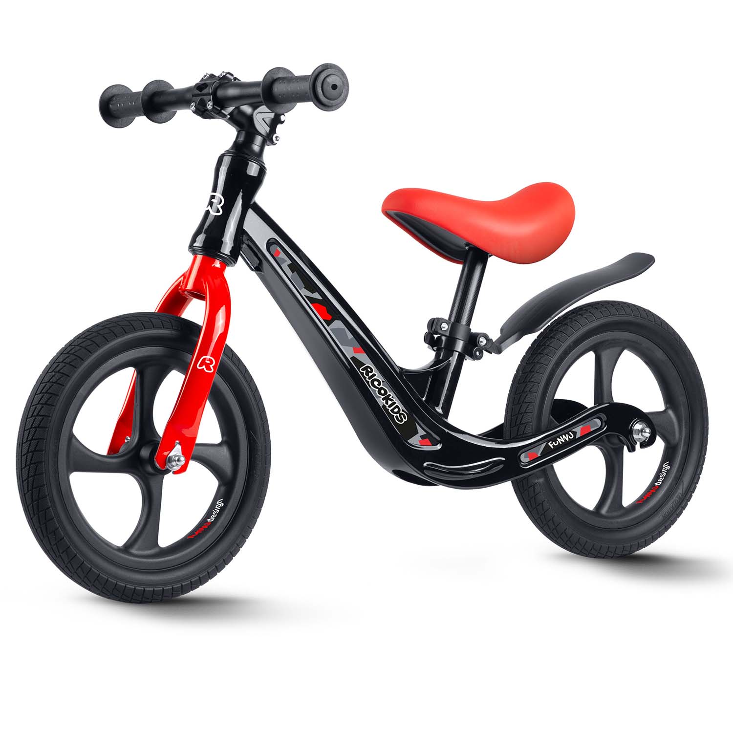 Ricokids FUNNU bicikl bez pedala, crno narančasti
