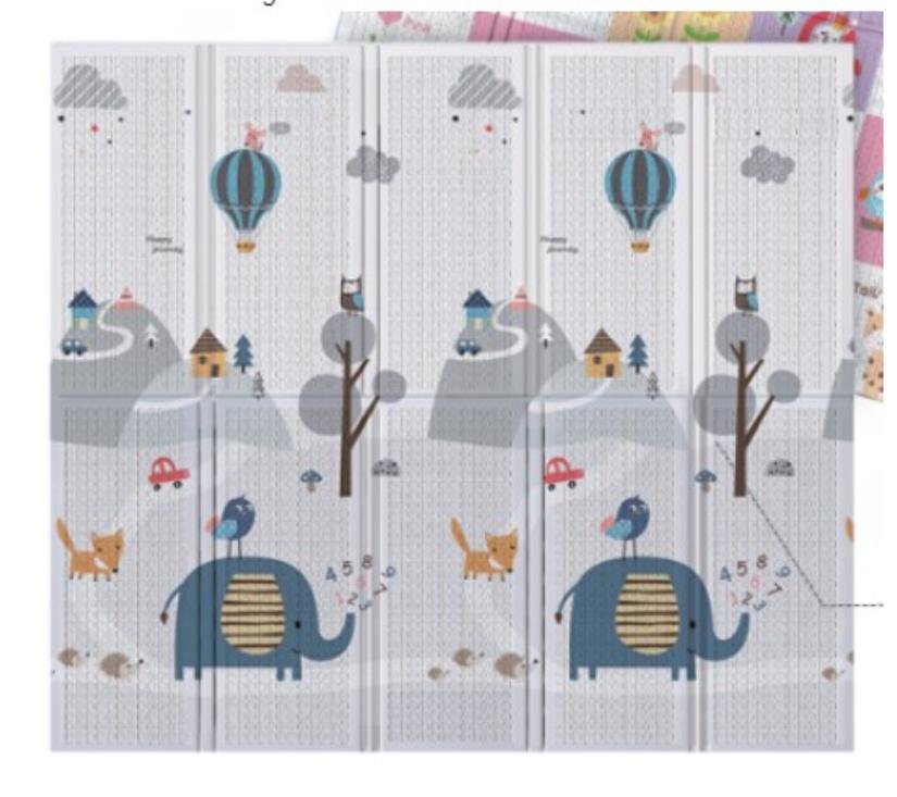 Dvostrana podloga za igru 180x200cm ulica/šuma