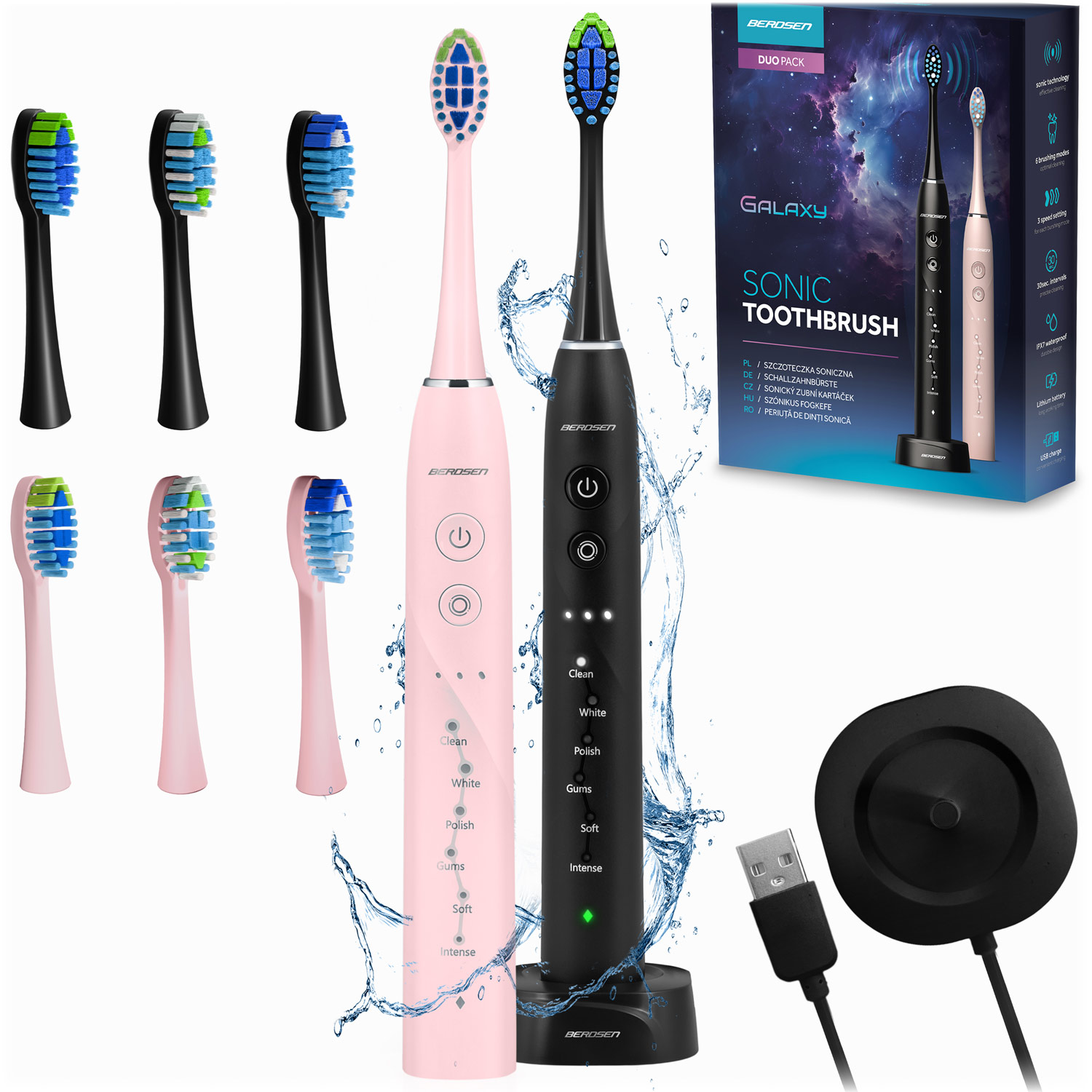 Berdsen Galaxy Duo Sonic četkica za zube, set od 2 komada