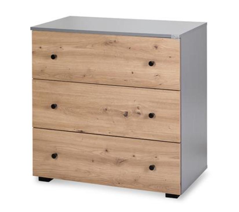 KLUPŚ PAULINE komoda grafit-bor smeđa