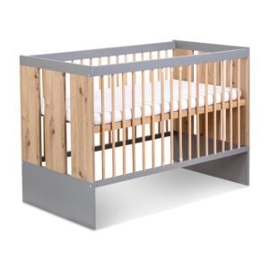 KLUPS PAULINE krevet s ogradom grafit-hrast 120x70cm