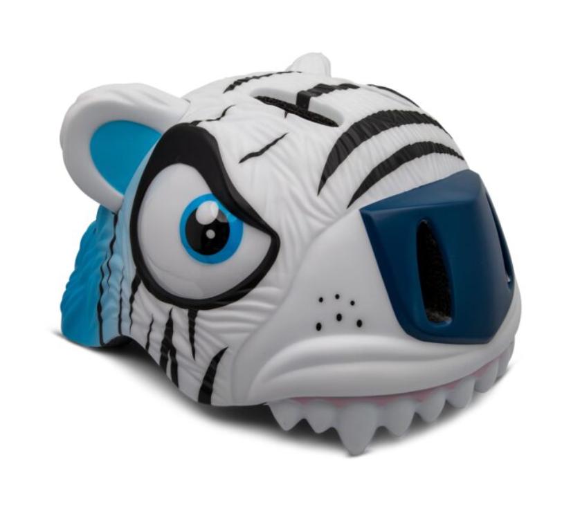 CrazySafety 3D dječja kaciga za bicikl tigar bijela