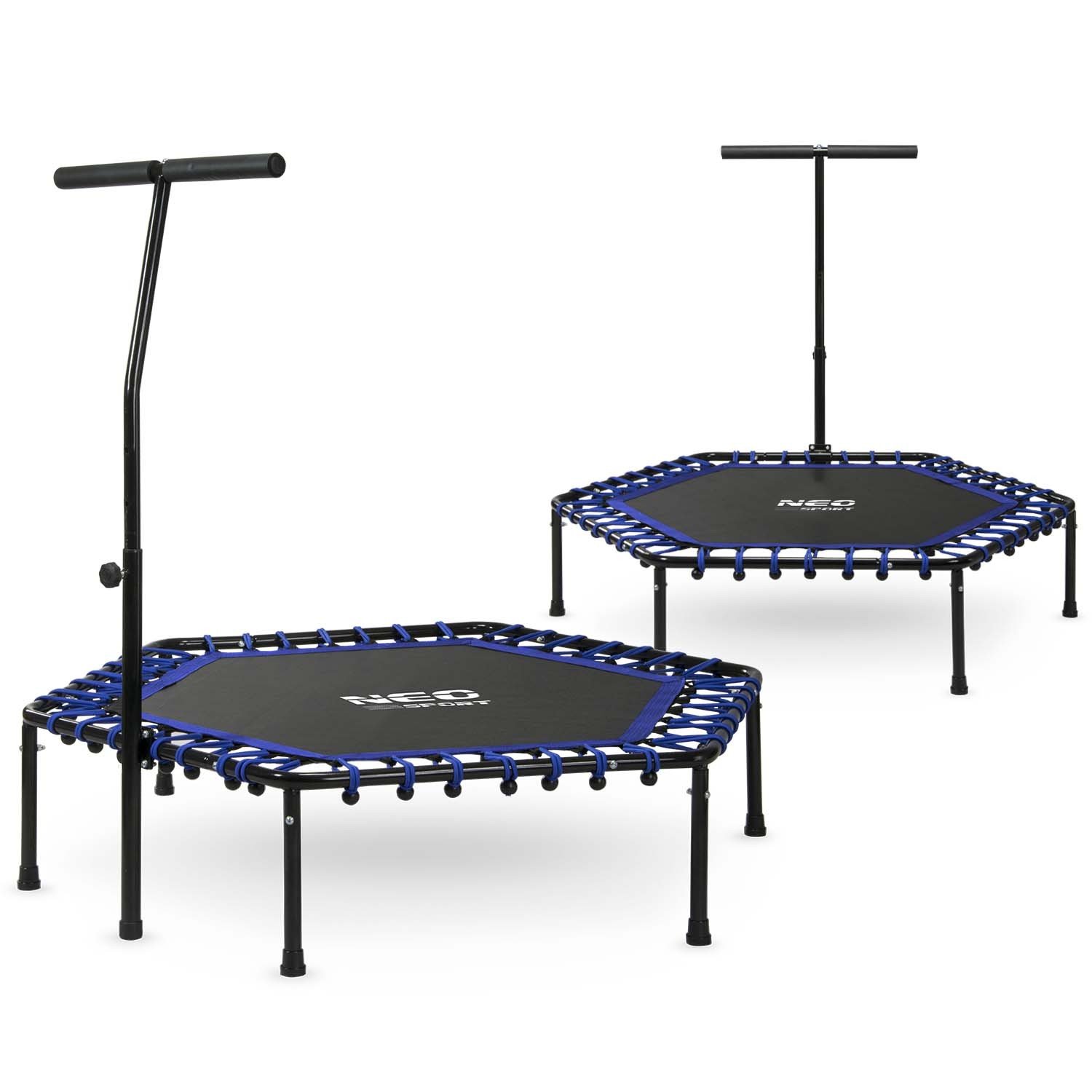 Neo-Sport fitness trampolin s ručkom 127 cm – šesterokutni, plava