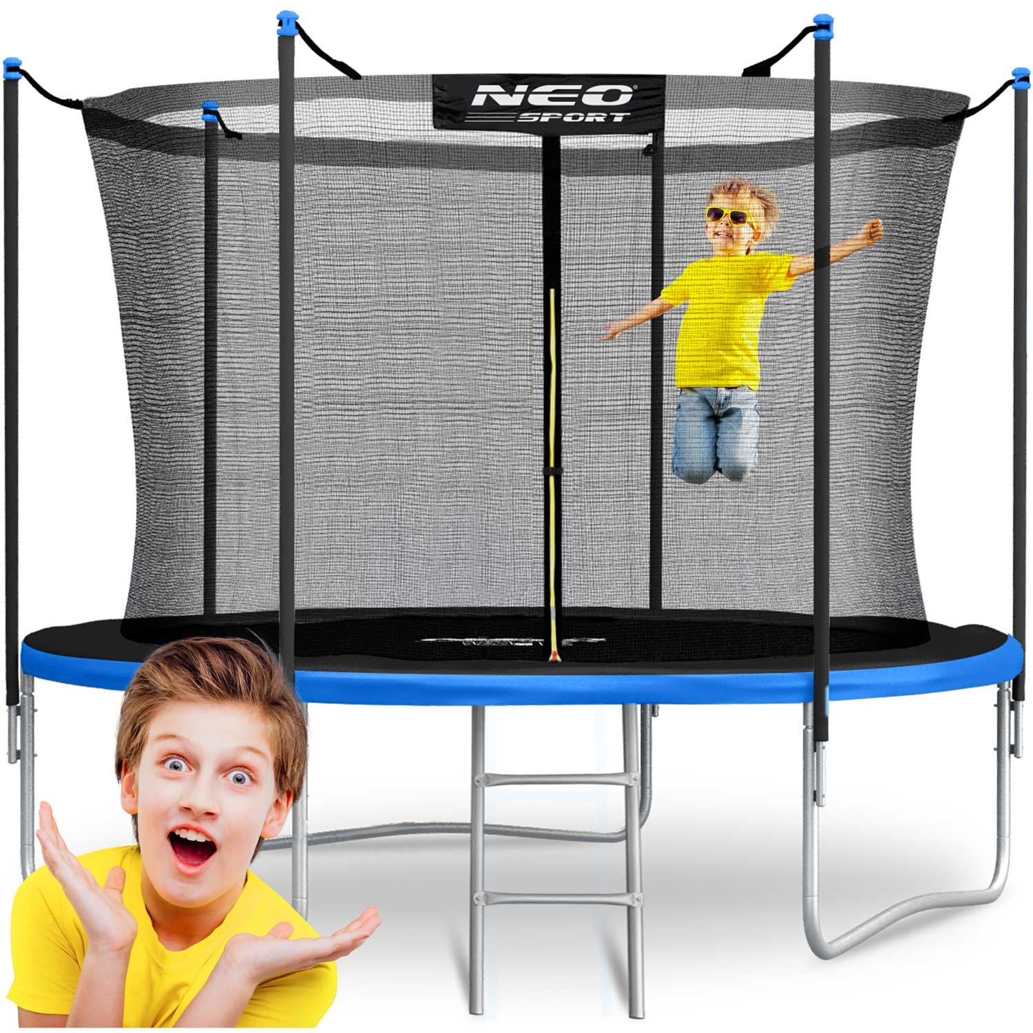 Neo-Sport vrtni trampolin 312 cm (10 ft) s unutarnjom mrežom i ljestvama, plavi