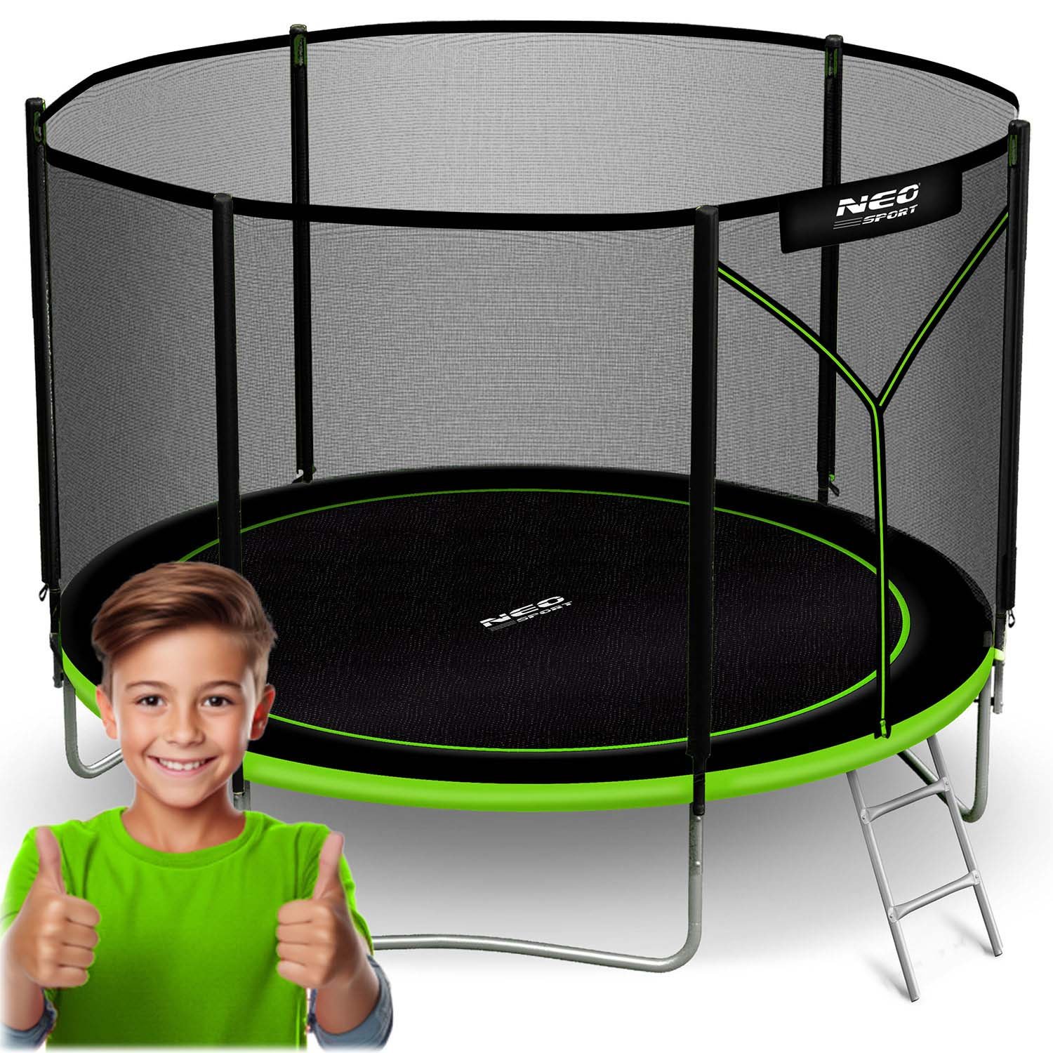 Neo-Sport vrtni trampolin 252 cm (8 ft) s vanjskom mrežom i ljestvama