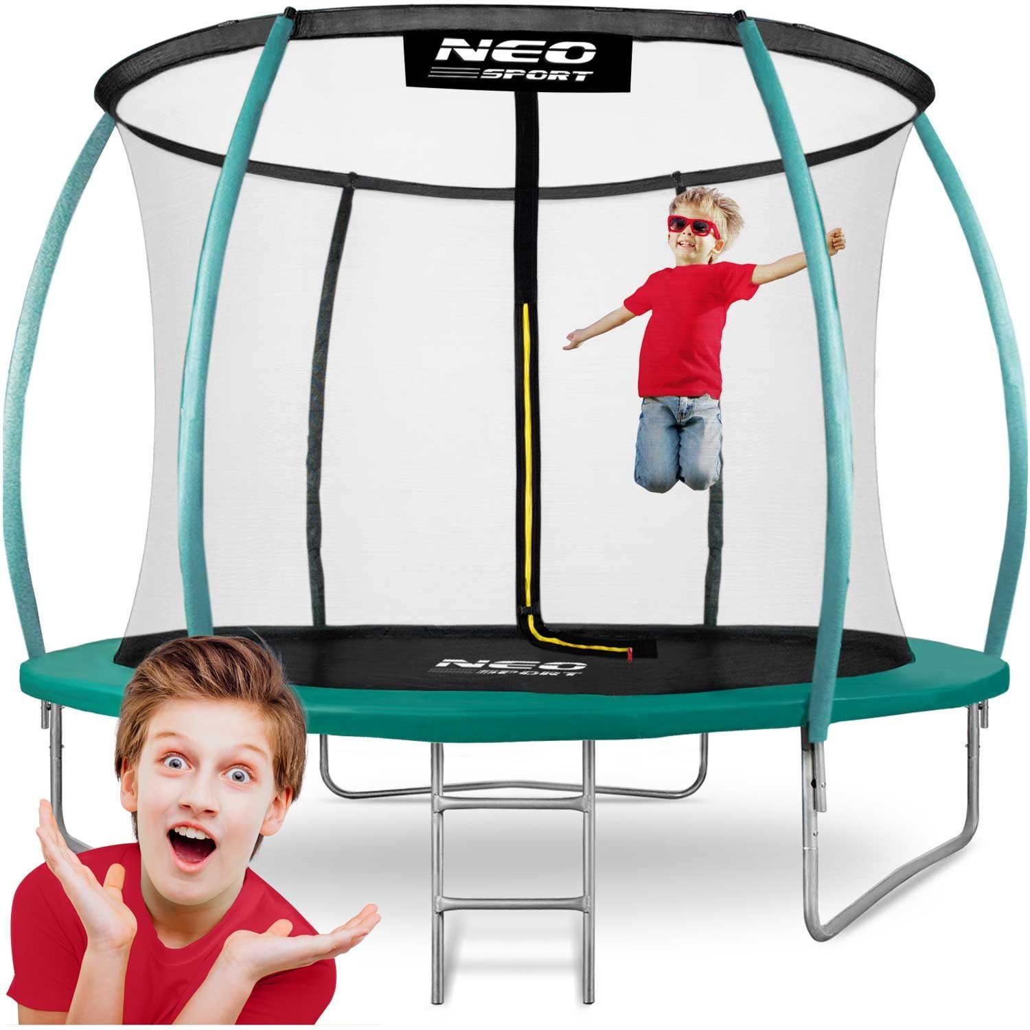 Neo-Sport profilirani vrtni trampolin 312 cm (10 ft) s unutarnjom mrežom, tirkizni